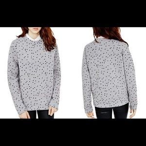New Maje women's gray "Telma"polka dot sweatshirt